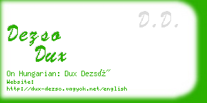 dezso dux business card